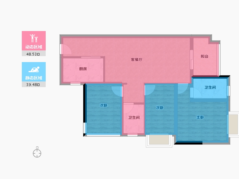 黑龙江省-齐齐哈尔市-南部湾广场-78.15-户型库-动静分区