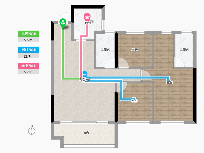 福建省-三明市-盛顺嘉和园-88.00-户型库-动静线