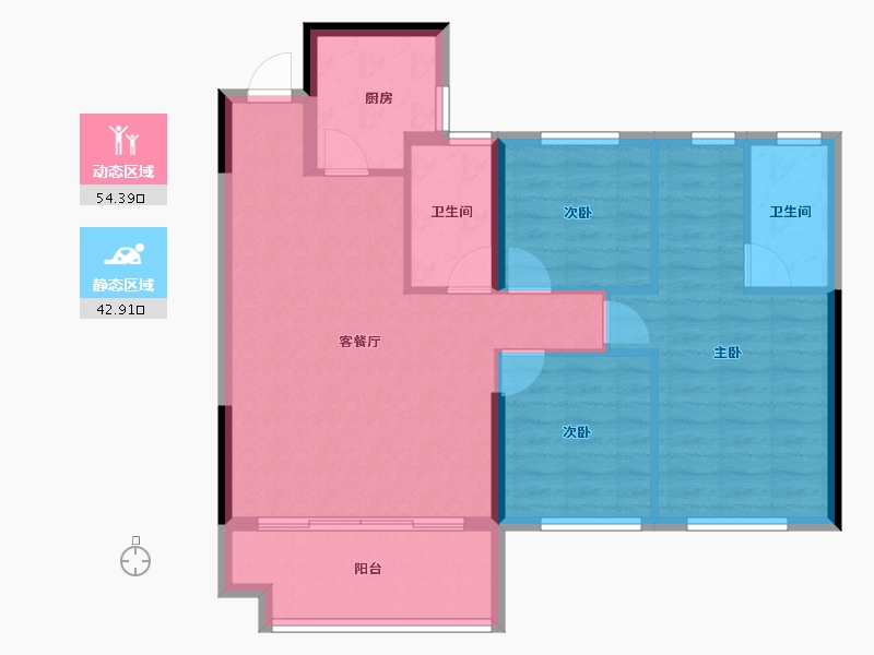 福建省-三明市-盛顺嘉和园-88.00-户型库-动静分区