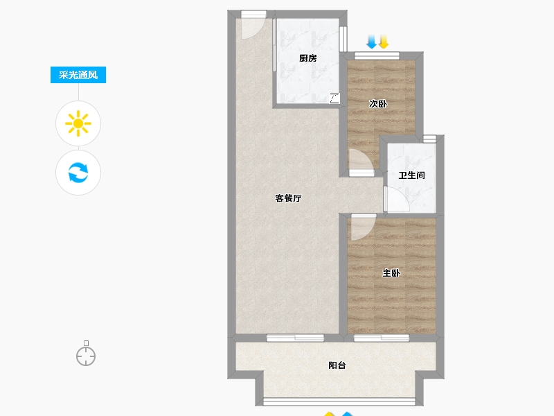 广西壮族自治区-北海市-北海•花漾里-63.88-户型库-采光通风