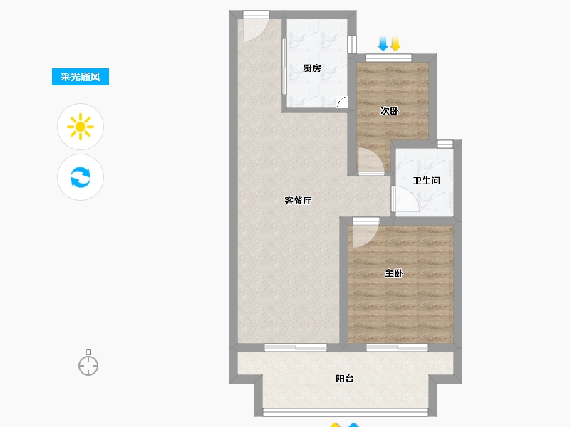 广西壮族自治区-北海市-北海•花漾里-65.52-户型库-采光通风