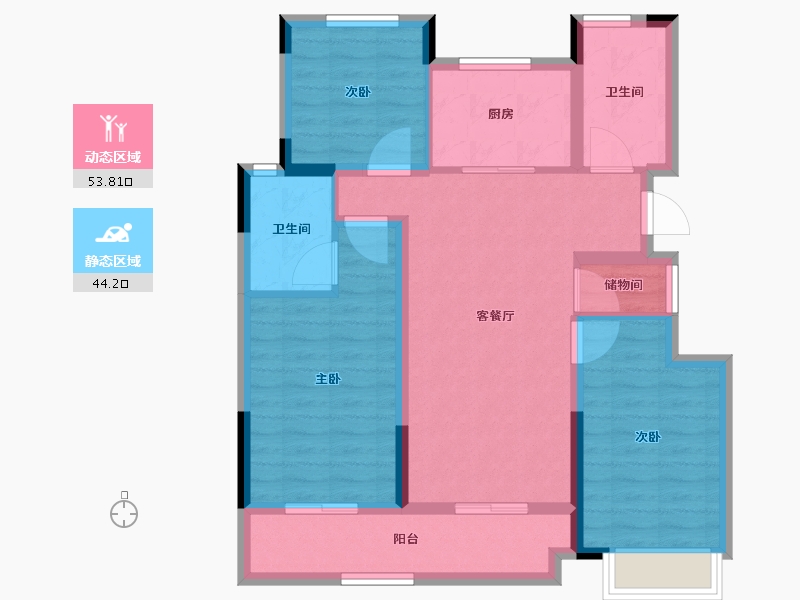 浙江省-湖州市-大家满园山色-87.18-户型库-动静分区