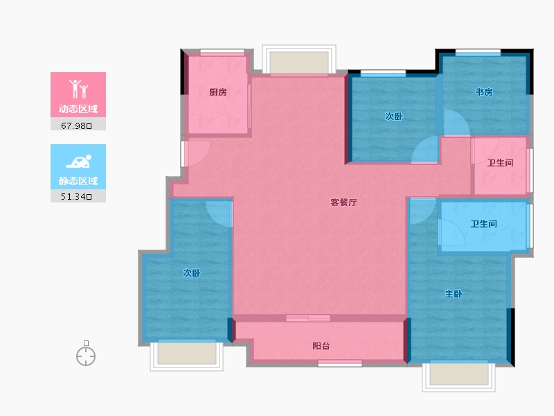 浙江省-湖州市-奥园悦见山-107.86-户型库-动静分区