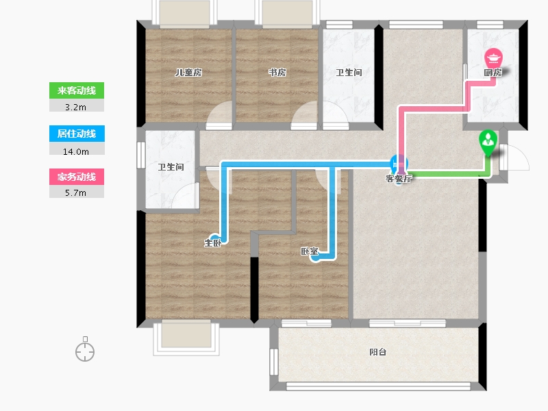 福建省-三明市-福建一建锦绣世家-97.41-户型库-动静线