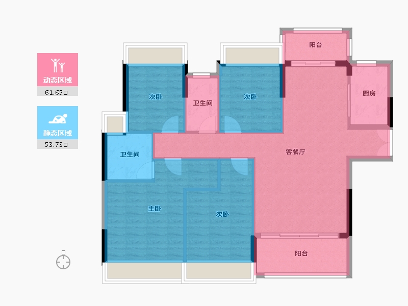 广东省-清远市-远天世纪城-104.76-户型库-动静分区