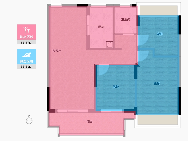 江苏省-南通市-华宸世纪-76.80-户型库-动静分区