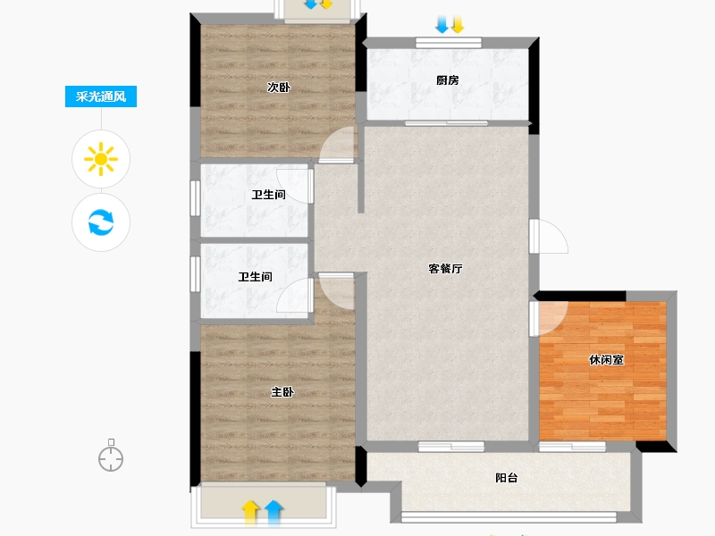 安徽省-蚌埠市-石榴湖山春晓-91.20-户型库-采光通风