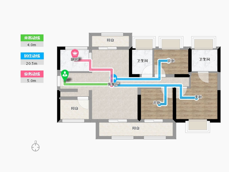 广东省-江门市-方圆旭辉天赋-77.00-户型库-动静线