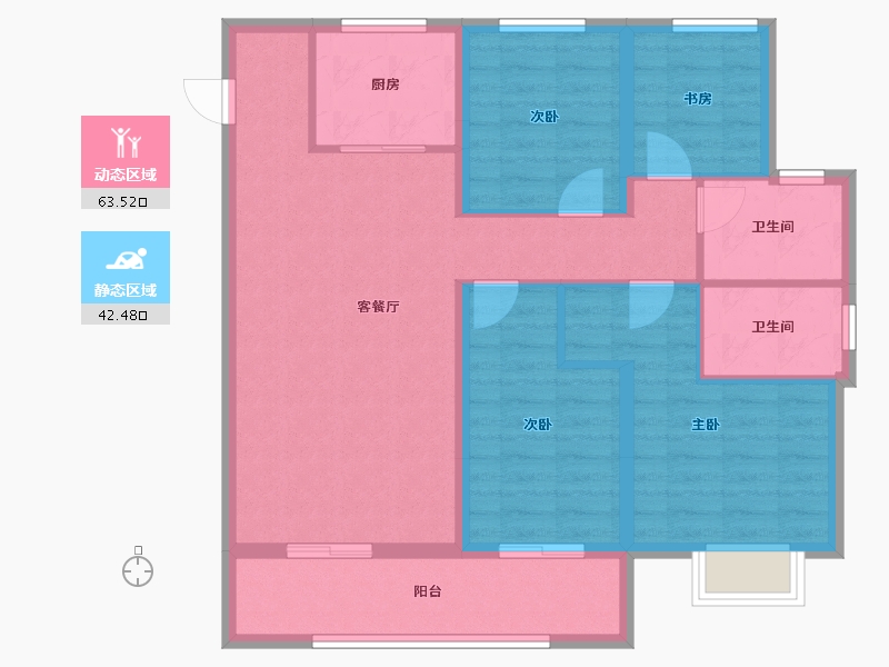 江西省-九江市-融信碧桂园金地·九棠-94.58-户型库-动静分区