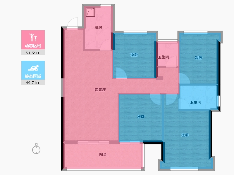 福建省-三明市-盛顺嘉和园-91.00-户型库-动静分区