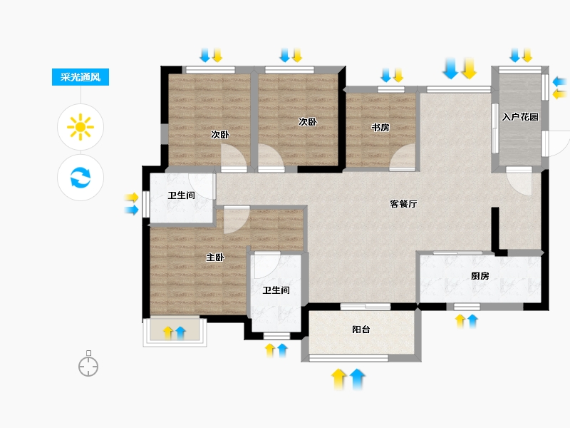 广东省-江门市-江悦城公园里-104.01-户型库-采光通风