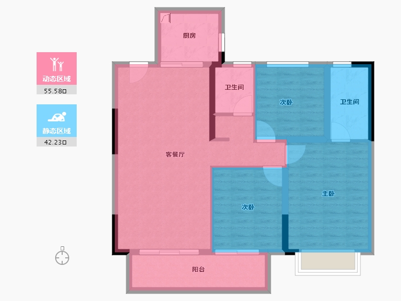 江西省-宜春市-正荣悦玲珑二期-88.02-户型库-动静分区