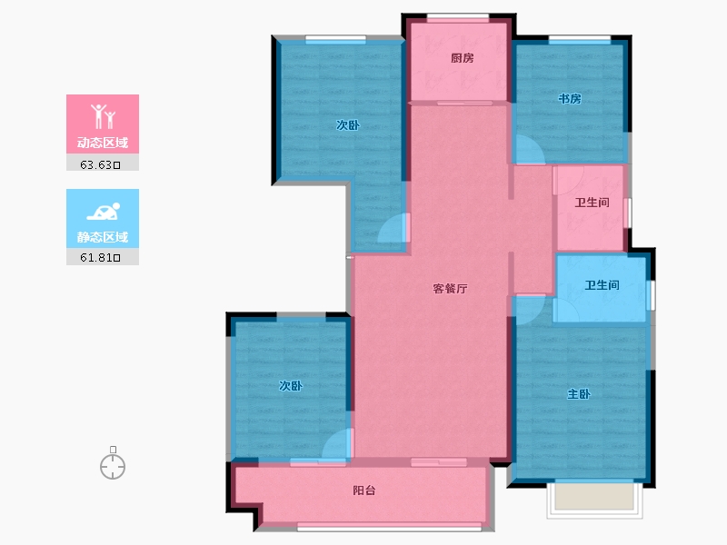 安徽省-蚌埠市-荣盛兰凌御府-112.97-户型库-动静分区