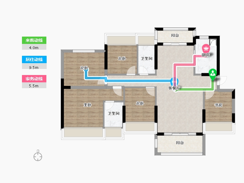 广东省-清远市-锦泰·城际壹号-103.17-户型库-动静线