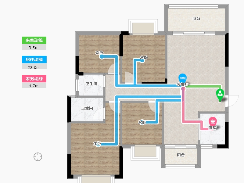 广西壮族自治区-桂林市-桂宏达领秀公馆-89.88-户型库-动静线