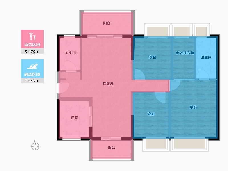 广东省-江门市-时代倾城(江门)-89.07-户型库-动静分区