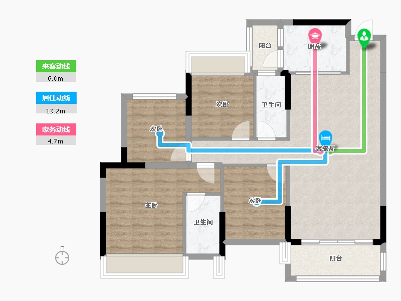 广东省-清远市-锦泰·城际壹号-95.81-户型库-动静线