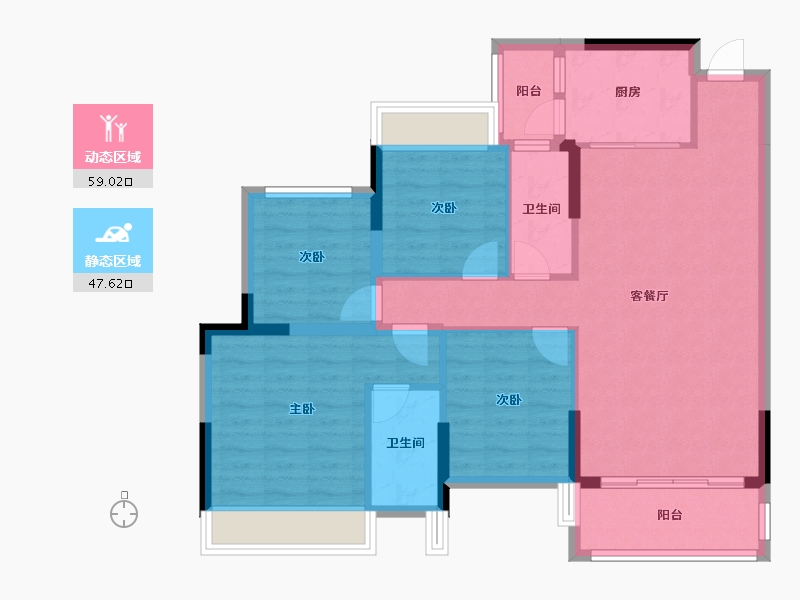 广东省-清远市-锦泰·城际壹号-95.81-户型库-动静分区