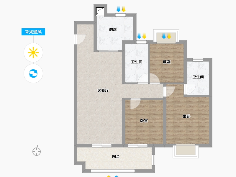 江西省-九江市-中海国际社区-89.41-户型库-采光通风