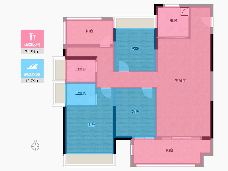 广东省-清远市-中海阅湖壹号-103.20-户型库-动静分区