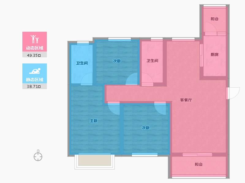 四川省-眉山市-复地天府湾-76.97-户型库-动静分区