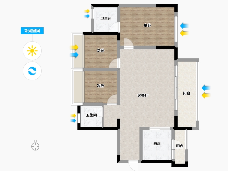 四川省-眉山市-融创九天一城-87.03-户型库-采光通风