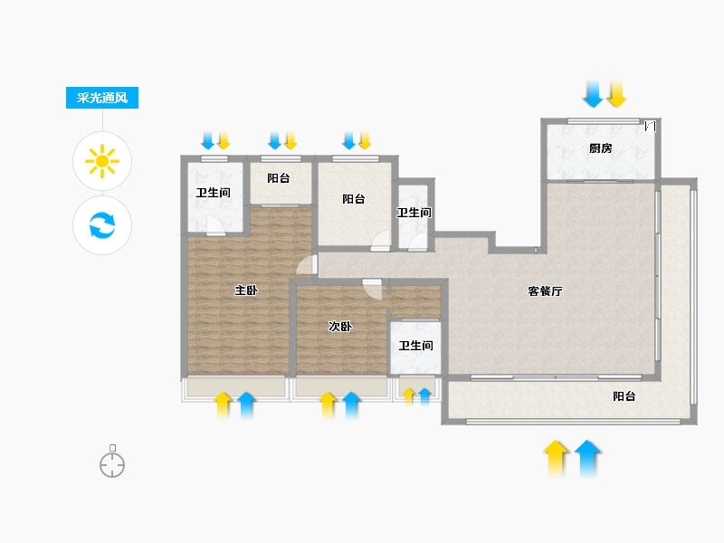 安徽省-滁州市-金鹏天境-167.21-户型库-采光通风