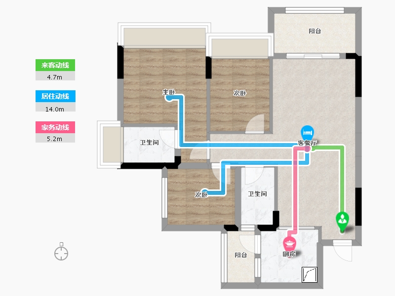 广东省-清远市-锦泰·城际壹号-75.78-户型库-动静线