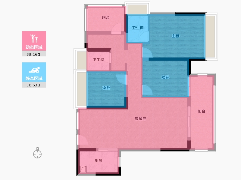 广东省-清远市-中海阅湖壹号-96.01-户型库-动静分区