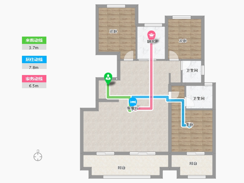 安徽省-蚌埠市-荣盛阳光城·檀府-108.00-户型库-动静线