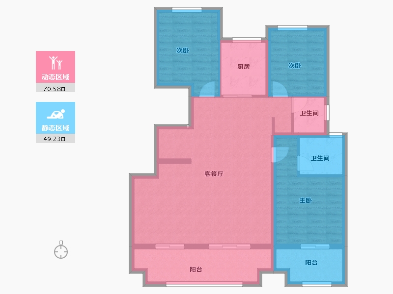 安徽省-蚌埠市-荣盛阳光城·檀府-108.00-户型库-动静分区