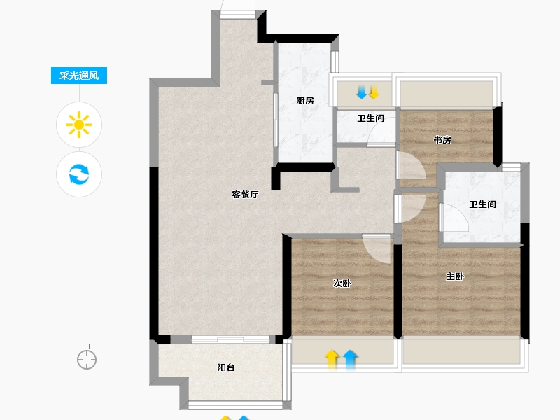 湖北省-十堰市-大家十里桃源-77.60-户型库-采光通风