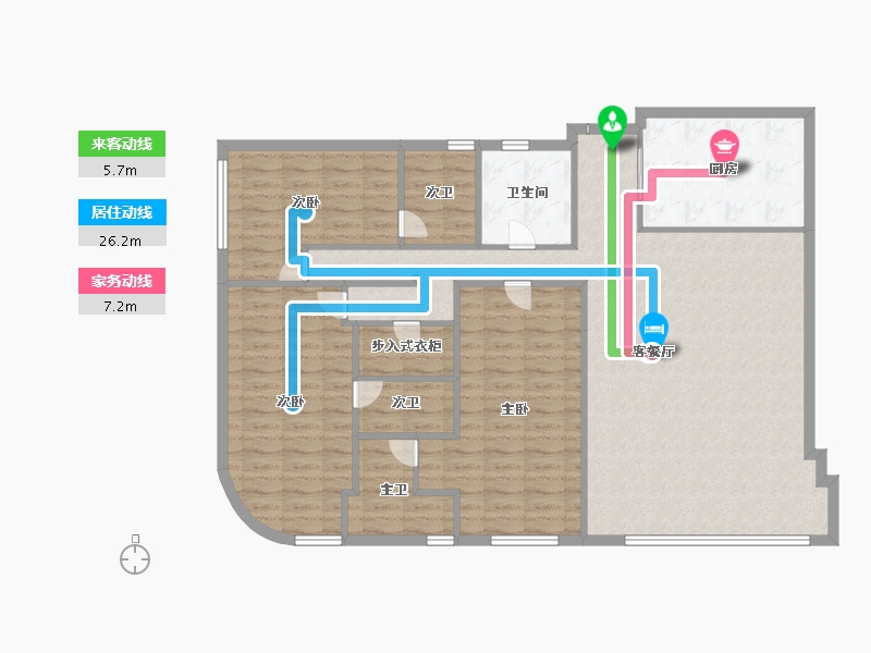 四川省-成都市-阿玛尼艺术公寓-126.99-户型库-动静线