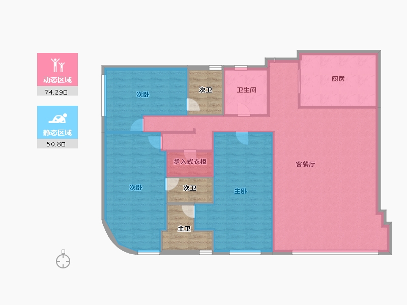 四川省-成都市-阿玛尼艺术公寓-126.99-户型库-动静分区