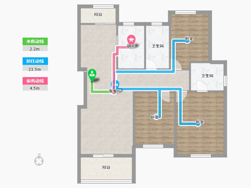 浙江省-湖州市-香溪丽舍丽园-97.95-户型库-动静线