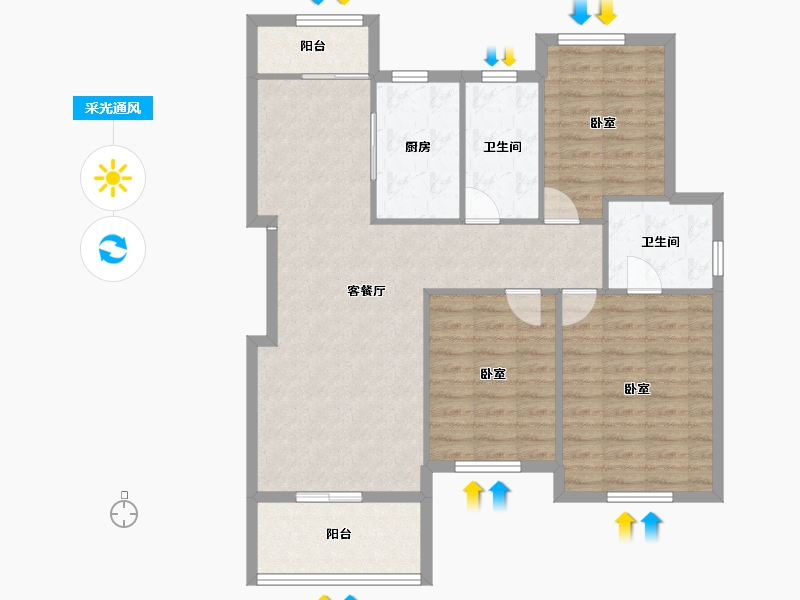 浙江省-湖州市-香溪丽舍丽园-97.95-户型库-采光通风