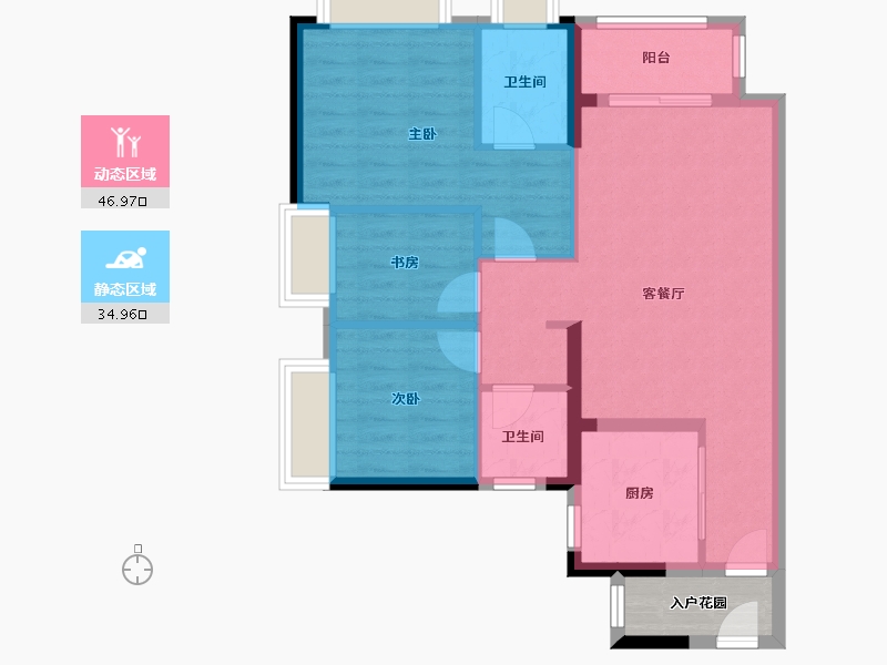 广东省-清远市-雅居乐清远雅郡-76.80-户型库-动静分区