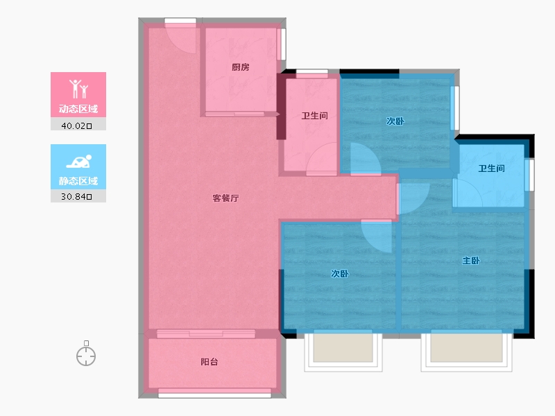 广西壮族自治区-桂林市-桂宏达领秀公馆-63.44-户型库-动静分区