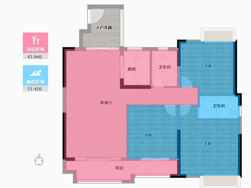 湖南省-湘潭市-湘江富力城-114.03-户型库-动静分区