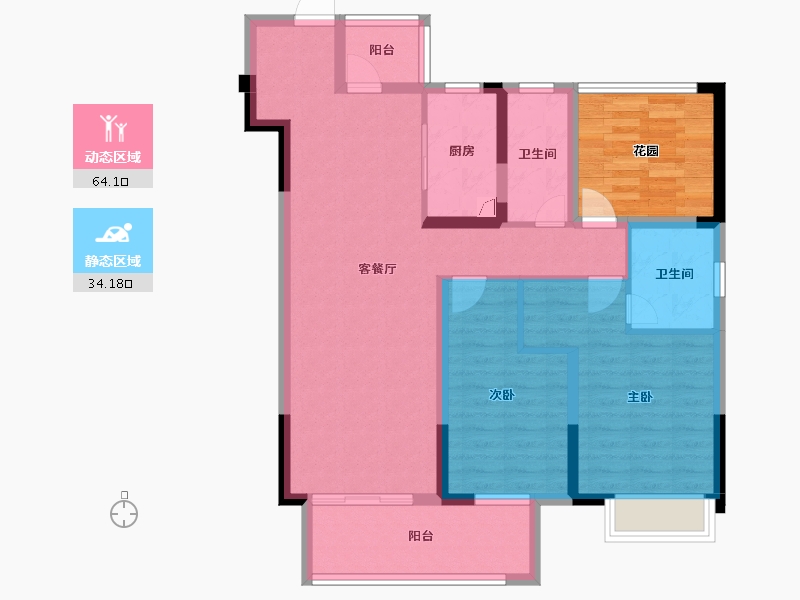 安徽省-滁州市-国建理想湾-96.01-户型库-动静分区