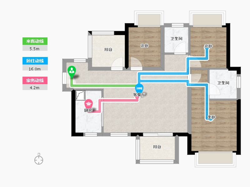 广东省-清远市-龙湖当代·春江悦茗ΜΟΜΛ-74.51-户型库-动静线