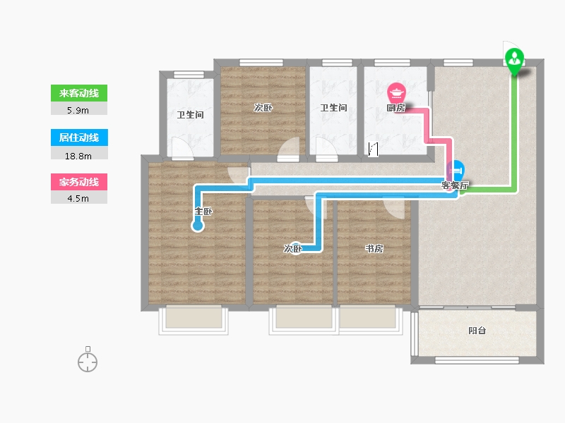 山东省-淄博市-金鼎绿城四期-116.24-户型库-动静线