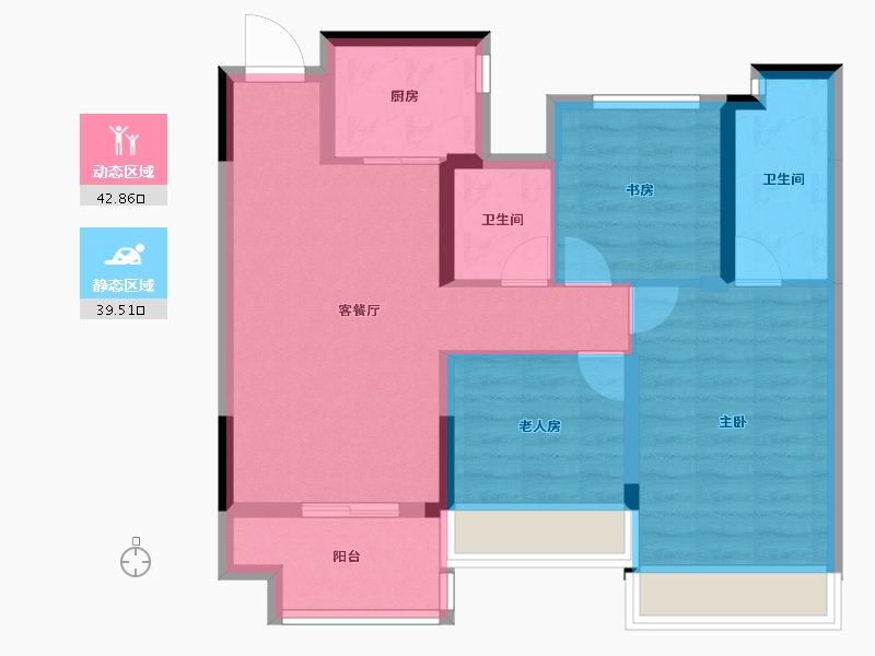 湖北省-十堰市-大家十里桃源-72.94-户型库-动静分区