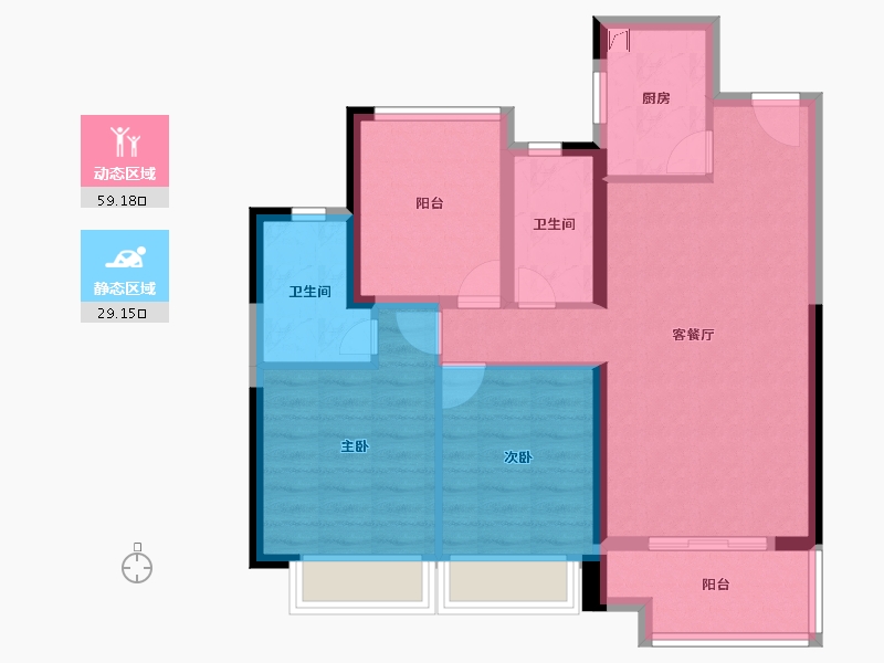 安徽省-滁州市-雅居乐御宾府-78.40-户型库-动静分区