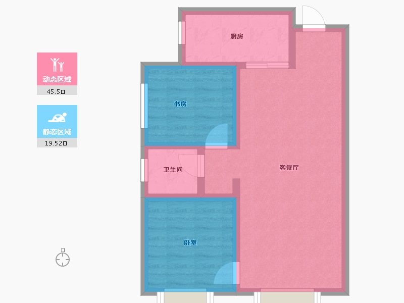 新疆维吾尔自治区-乌鲁木齐市-公园尚景-57.61-户型库-动静分区