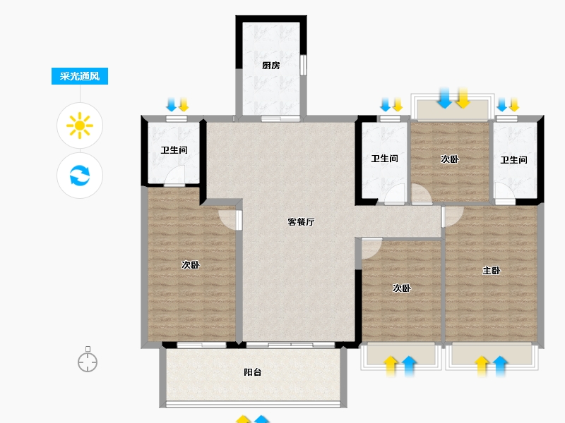 江西省-宜春市-樾江南-140.02-户型库-采光通风