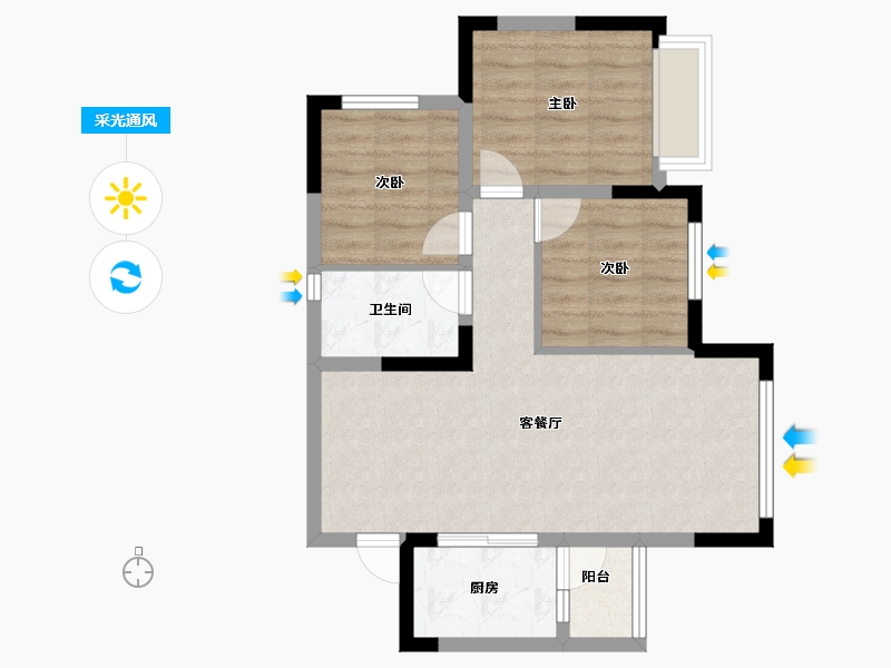 四川省-眉山市-仁寿翡翠城-64.06-户型库-采光通风