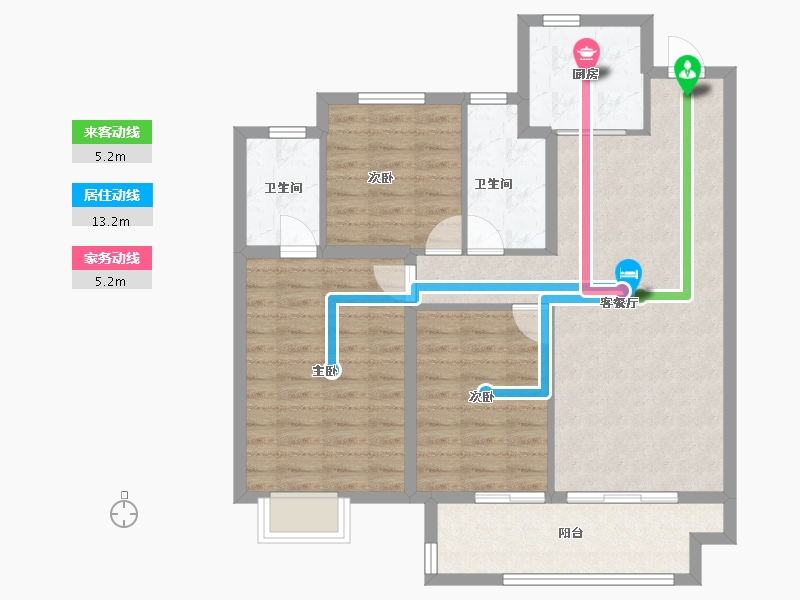 安徽省-蚌埠市-荣盛阳光城·檀府-92.00-户型库-动静线