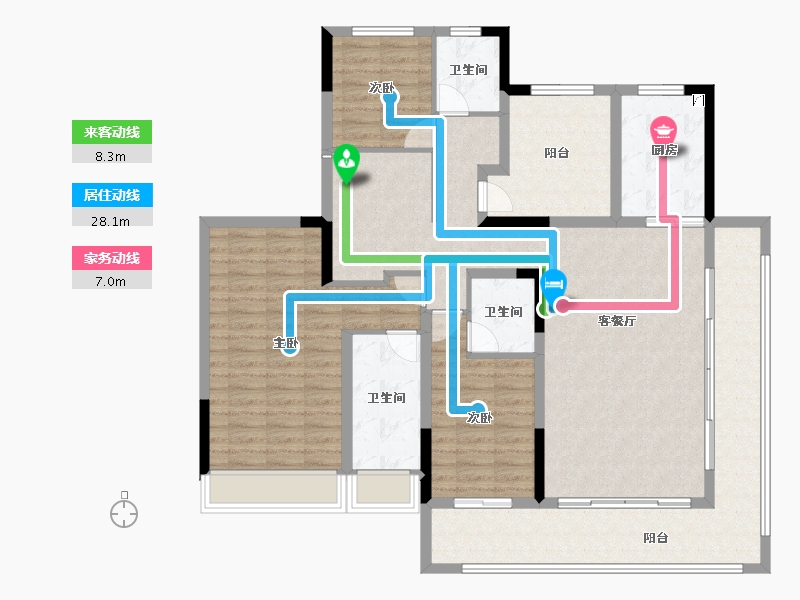 安徽省-滁州市-金鹏天境-137.60-户型库-动静线