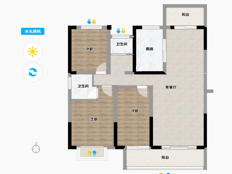 河南省-商丘市-康桥·知园-97.06-户型库-采光通风